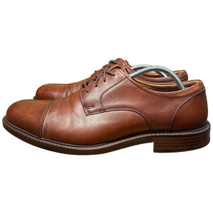 JOHNSTON & MURPHY Tabor Men's 12M Cap Toe Brown Calfskin Leather Dress Shoes